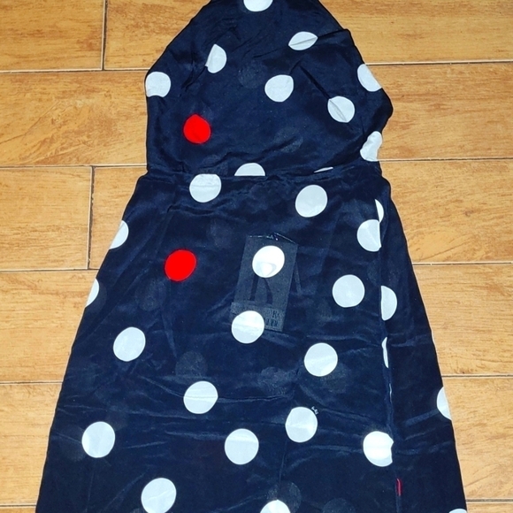 Réalisation Par Jeet Black White Red Polka Dot Backless Silk Dress Size S. . - Picture 7 of 16